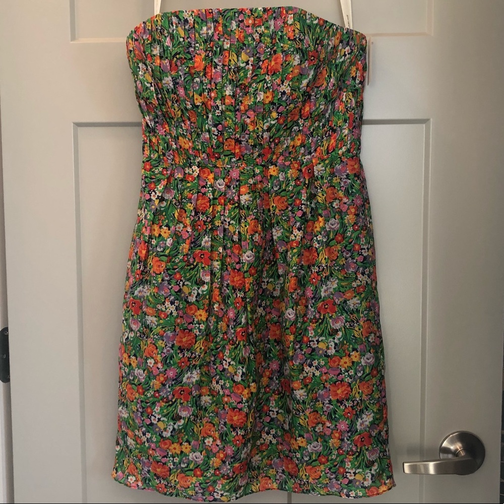 Shoshanna Floral Strapless Dress